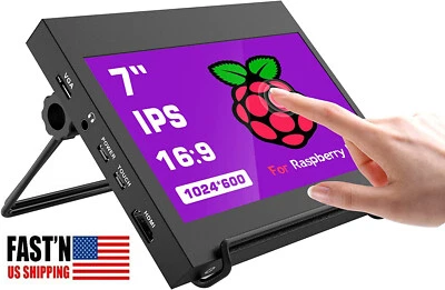 US-7'' Raspberry Pi PS4 Monitor Screen Capacitive Touchscreen USB/HDMI Display - Image 1 of 4