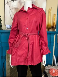 Vintage Totes II Red Trench Coat Size 8 - Picture 1 of 5