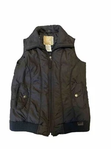 Chaleco acolchado Billabong para mujer talla pequeña negro cremallera completa FALTA CAPUCHA - Imagen 1 de 7
