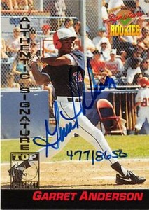 Garret Anderson autographed baseball card 1994 Signature Rookies #5 Authentic