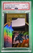 2016 Panini Certified Carson Wentz #202 RC Rookie RPA GOLD AUTO /25 🔥 PSA 8