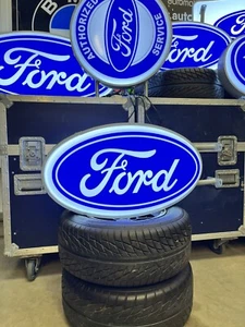 Ford Illuminated Sign - Ford Dealership Sign Metal Plug In Sign - Picture 1 of 2