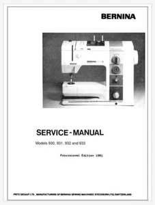 Bernina Record 930 931 Adjustment and Service Repair Manual on USB or Printed - Picture 1 of 6