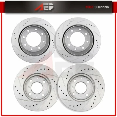2x Front + 2x Rear Brake Rotors Disc For Lexus IS250 2006-2010 Drilled & Slotted Foto 1 de 4