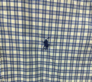 Polo Ralph Lauren Men's 120's 2 Ply Oxford Dress Shirt XL Blue White Gingham - Picture 1 of 5