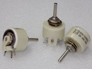 1x PPB-3A 22 KOhm 5% 3 vatios potenciómetro bobinado de alambre cerámico con tuerca de montaje - Imagen 1 de 7