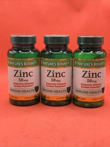 3X Nature's Bounty 50 mg Zinc Caplets 300 Tot Ct New Exp 12/24 Free Shipping - Picture 1 of 2