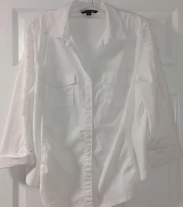 Zac And Rachel Women's White Button Down Shirt Size XL - Picture 1 of 6