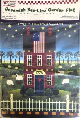 Jeremiah Bee-Line Bandera Jardín "Dios Bendiga América" Casa Colonial12-1/2"x18" Nuevo Foto 1 de 4