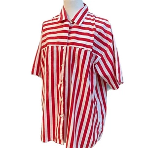 Vintage red striped button up shirt - Picture 1 of 3