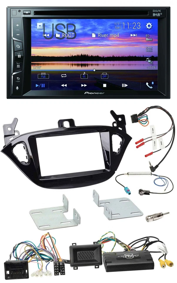 Pioneer Bluetooth 2DIN USB DVD DAB Lenkrad Autoradio für Opel Adam Corsa E ab 20 - Bild 1 von 4