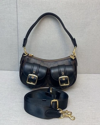 CP114女式牛仔Ashton Baguette签名单肩包 — 第 1/4 张图片