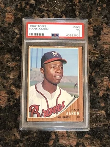 1962 Topps Hank Aaron #320 Baseball Card PSA 3 - Picture 1 of 2