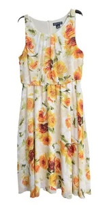 Vintage Jessica Howard romantic flowy yellow rose dress sz 16 cottage core Texas - Picture 1 of 13