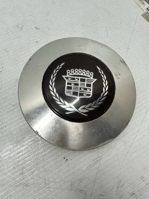 1989-1991 Cadillac Seville Machined With Dark Red center wheel center cap OEM - Image 1 of 4