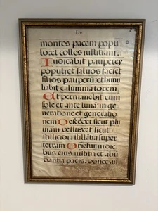 Double Sided Framed Medieval Psalter Psalm 72 / 15th or 16th Century... - Imagen 1 de 9