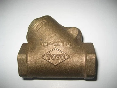 TOYO Red-White Y Shaped 3/4" Bronze Check Valve 125S 200 WOG 125 S Made in Japan - Image 1 of 4