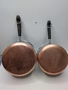 Revere Ware 1801 Copper Bottom Saucepans 1 1/2 1.5 And 2 Quart Pots - Picture 1 of 10