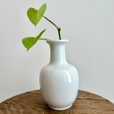 "Florero vintage MCM blanco brote Japón mediados de siglo moderno cerámica 6"" decoración minimalista" Foto 1 de 4
