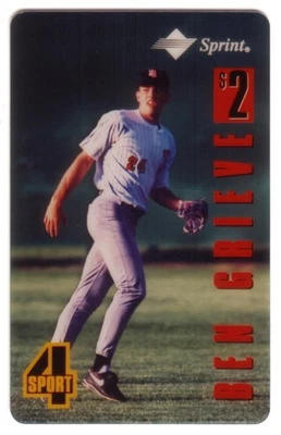 Assets 4-Sport Series: Ben Grieve Baseball (#24) USED Phone Card - Image 1 of 2