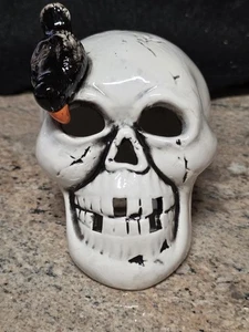 Halloween Totenkopf Krähe Rabe Deko - Bild 1 von 9