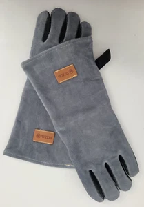 WZQH 16 Inch Leather Forge Welding Gloves 932*F NEW Size L dling Black/Grey - Picture 1 of 10