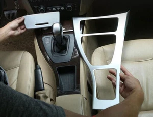 For BMW 3-Series E90 2005-2011 2012 Silver Console Gear Shift Frame Cover Trim - Picture 1 of 11