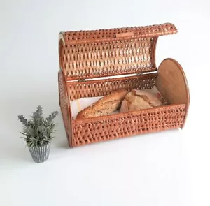 Wicker Bread Box // Wicker Box // Kitchen Food Storage // Kitchen Decor - Picture 1 of 7