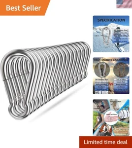 Versatile 5/16'' Stainless Steel Snap Hooks - 16 Pack for Camping & Fishing - Picture 1 of 9