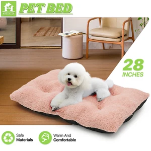 Plush Pet Cat Dog Bed Rectangle Soft Puppy Calming Washable Bed Cuddler Cushion - Picture 1 of 9