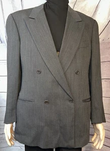 Mani Made In Italy Black Wool Long Sleeve Pockets One Button Mens Blazer Size 42 - Picture 1 of 8
