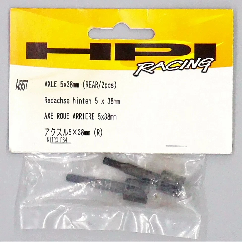 HPI A557 Rear Axle 5 x 38mm 2Pcs RS4 Vintage RC Parts - Image 1 of 1