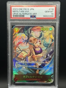 PSA 10 One Piece Japanese Nefeltari Vivi Alt Art OP04-118 Kingdoms of Intrigue - Picture 1 of 3