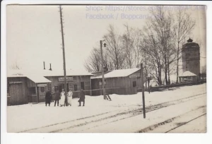 WEIßRUSSLAND , FOTOKARTE JUCHNOWITSCHI b PINSK , BAHNHOF , BELARUS 1917 Q - Picture 1 of 2