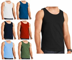 MENS VESTS 100% COTTON TRAINING TANK TOP T SHIRT MESH SLEEVELESS SUMMER GYM VEST - Picture 1 of 8