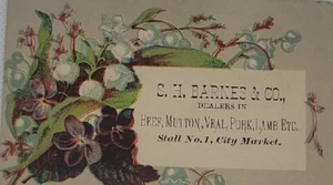 S.H. Tarjeta canjea victoriana de Barnes & Co - Imagen 1 de 2