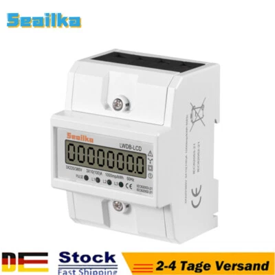 SEAILKA Geeicht MeterWechsel Stromzähler Drehstromzähler Zwischenzähler DIN 3-Phasen 4-D