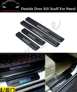 4PC Outside Door Sill Scuff Guard Cover Trim Fit for Nissan Patrol Y62 2017-2023 - Picture 1 of 4