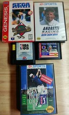 Lot Of 5 Sega Genesis Sport. Tecmo SB, NBA95, PGA, Andretti Racing, World Series
