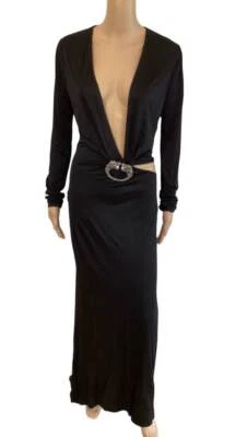 GUCCI BY TOM FORD SILK-JERSEY PLUNGE CUTOUT GOWN SZ 42 - Image 1 of 4