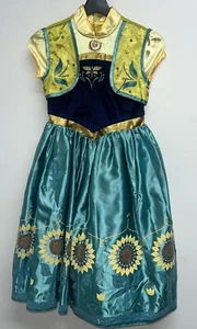 Disney Store Princess Anna Dress Up Girls Size 9 10 Halloween Costume Sunflower - Picture 1 of 8
