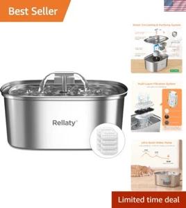 Cat Water Fountain Stainless Steel: 108oz/3.2L Pet Drinking Foundatin for Cat... - Picture 1 of 8