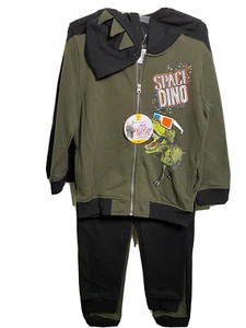 Member's Mark Boys Dino 4 Pc Set Spiked Hood Jacket Shirt 2 Pants Size 6 - Picture 1 of 7