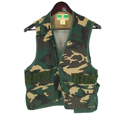 Vintage Game Winner Camo Hunting Vest Mens S / M 38/40 Duck Hunting Button Up - Image 1 of 4