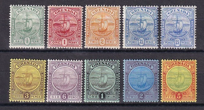 Grenada 1906 SG 77-80+84-88 MLH VF / CAT VALUE $300 / SHIPS - Image 1 of 1