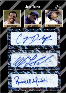 2005 Just Triple Autographs #76 Cory Dunlap/Andy LaRoche/Russell Martin Auto /3