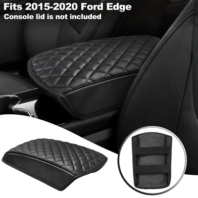 Fits 2015-2020 Ford Edge Middle Console Lid Armrest Vinly Cover Protector Black - Image 1 of 4