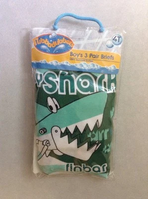 全新套装 Rubbadubbers 男孩 3 双内裤 尺寸 4T 100% 精梳棉 — 第 1/2 张图片