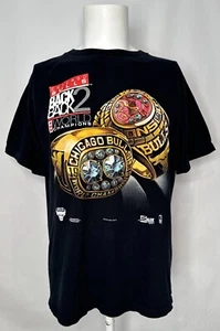 Vintage 90's Salem Sportswear Chicago Bulls Championship T-Shirt NBA SZ L - Picture 1 of 11