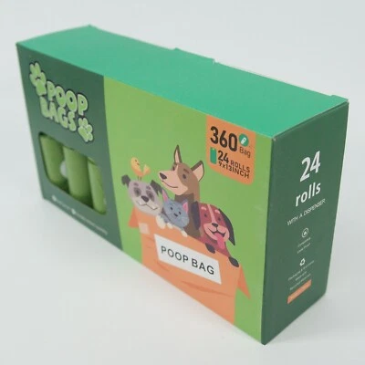 Bolsas de residuos biodegradables para caca de perro 24 rollos (360 bolsas) con dispensador gratuito Foto 1 de 4
